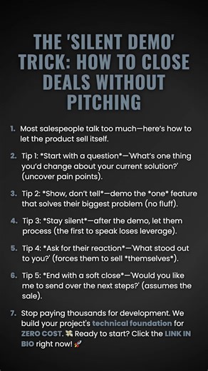 The 'Silent Demo' Trick: How to Close Deals Without Pitching #ad (Verify Info)