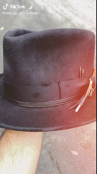 Black fedora. 🎩 #hats #customhats #hatsbyjacksavage #hatmaker #creaturesofthewildunknown