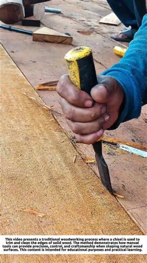 Traditional Wood Edge Trimming with a Chisel | Hand Tool Woodworking Skills.