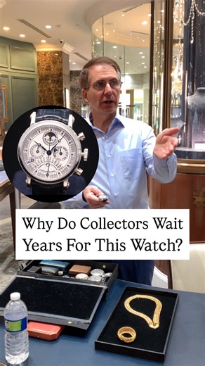 This Franck Muller platinum perpetual calendar chronograph is Serial No. 6 of a highly limited edition. A rare collector’s timepiece, it showcases exceptional Swiss horological mastery. The double-dial design features extraordinary complications: one dial displays moon phases, equation of time, retrograde months, 24-hour indication and seconds. The reverse reveals a chronograph with pulsations, telemeter and tachymeter scales. Powered by the Caliber 7000 automatic movement, this 36mm platinum wa