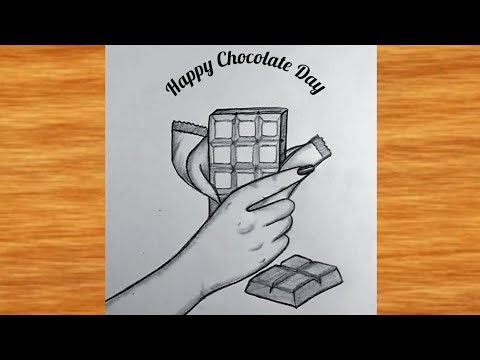 Happy Chocolate Day Drawing || Valentines week special Drawing with pencil || chocolate day art easy