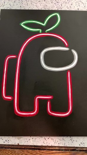 Red Imposter Art Painting in Among Us