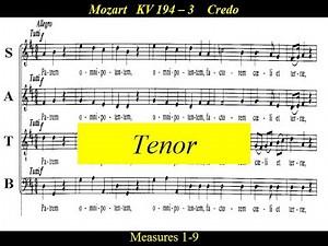 Mozart - KV194 - Missa Brevis in D major - 3.Credo - Tenor