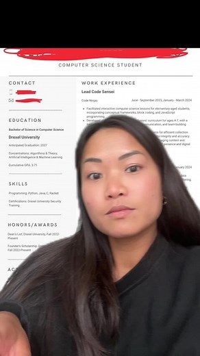 Software engineer resume review for college student #computerscience #tech #softwareengineer #softwaredeveloper #coding #cs #programming #college #resumetips