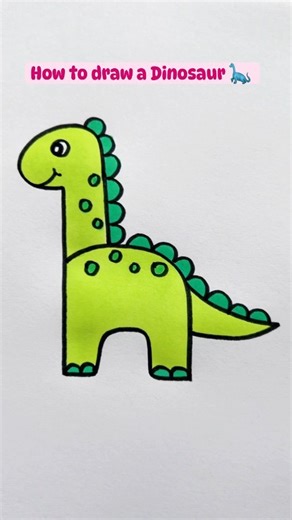 9.1K views · 67 reactions | Learn how to draw a dinosaur with this easy and simple tutorial! Follow along as we guide you through each step to create a charming dinosaur illustration. Perfect for beginners and dinosaur enthusiasts of all ages, this tutorial makes drawing fun and accessible. Unleash your creativity and bring a prehistoric creature to life on paper! 練✏️ | Paper Craft Ideas | Facebook