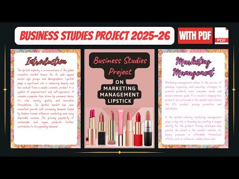 Marketing Management Project On Lipstick For Class 12th CBSE 2025-26