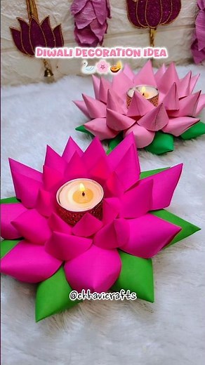 Lotus Diya Holder 🌸|| Diwali Decoration Idea #shorts #diy #diwali