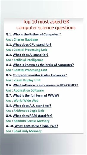 computer Gk Questions and Answer.....who is the father of computer?#father #answer