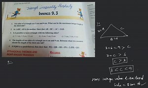 greater than the third side. Triangle inequality Property INNIN... | Filo