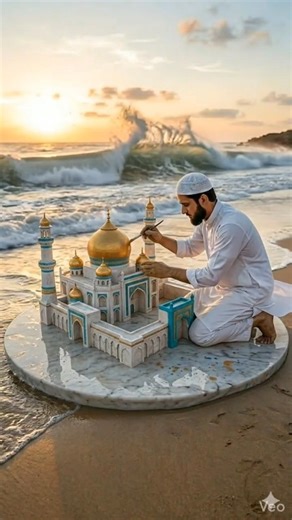 Man Builds Most Grand Beautiful Mosque With Sand ❤ #shorts