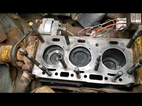 1950's Hercules DD130H engine cranking with head off - Oliver OC4 tracked loader