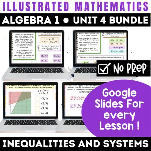 Linear Inequalities & Systems Google Slides Bundle | Illustrative Math Unit 4