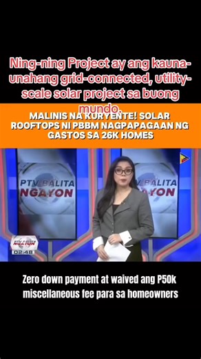 Ang Ning-ning Project ay ang kauna-unahang grid-connected, utility-scale solar project sa buong mundo na matatagpuan sa isang socialized housing community. Ang Solaris Inc ang siyang nagpapatakbo ng 6.5-megawatt solar facility kung saan ang mga solar panels ay naka-install sa bubong ng halos 2,000 bahay sa Pasinayan Homes Prime Central sa Naic, Cavite. | Benjie Jr Contreras