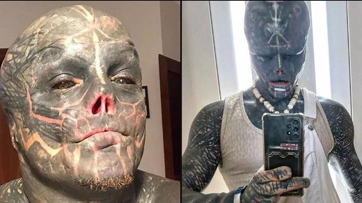 'Black alien' with outrageous body modifications shocks fans with 'new look'