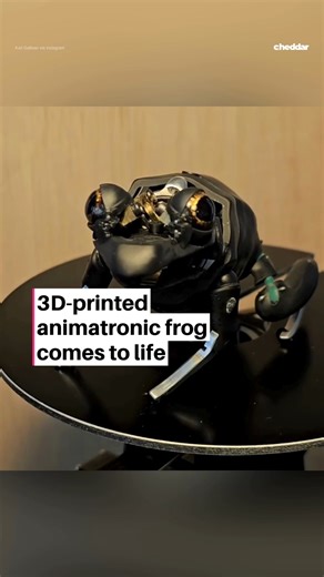 62K views · 553 reactions | 3D-printed animatronic frog coming to life.  Created by Karl Gallivan, animatronic designer for Jurassic Park and Beetlejuice, this frog has a subtle delay between blinks for added realism. Soon, it’ll be covered in silicone skin, with high-detail resin capturing every intricate part. | cheddar news | Facebook