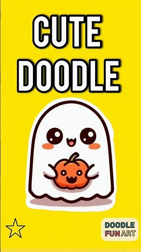 “Cute Halloween Ghost 🎃👻 | Easy Pumpkin Doodle Drawing”
