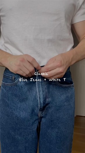 Outfit Of The Day ✔️ Classic Blue Jeans + White T #simplychic #ootd #bluejeans #mensfashion #zacpoor
