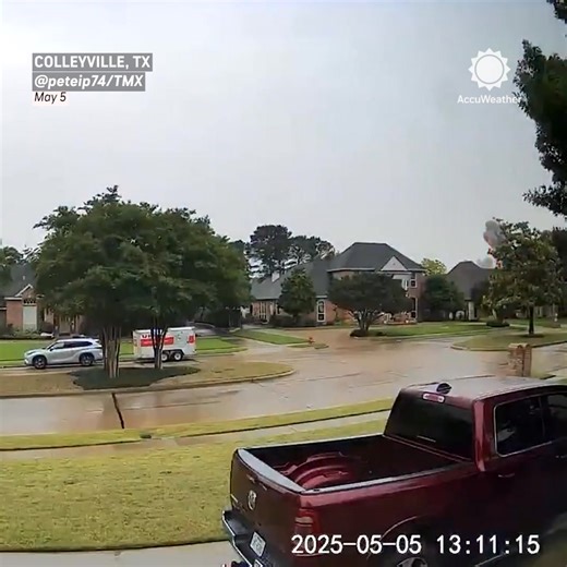 1.3M views · 15K reactions | Caught on camera ⚡: A lightning bolt ignites a house in Colleyville, Texas, causing fire and sending three people to the hospital with minor injuries. | AccuWeather | Facebook