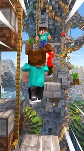 Minecraft climbing race animation