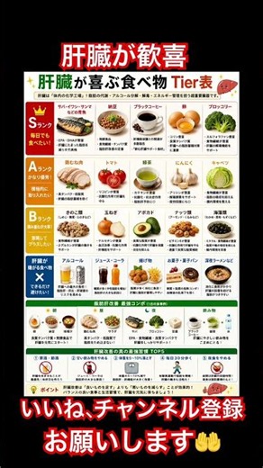 肝臓が喜ぶ食べ物Tier表