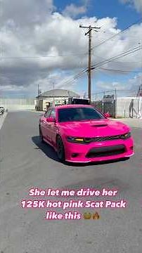 She let me drive her 125K hot pink Scat Pack like this 😳🔥