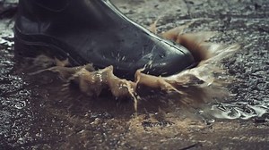 Black Rubber Boots Step On Puddle Stock Footage Video (100% Royalty-free) 17968756 | Shutterstock