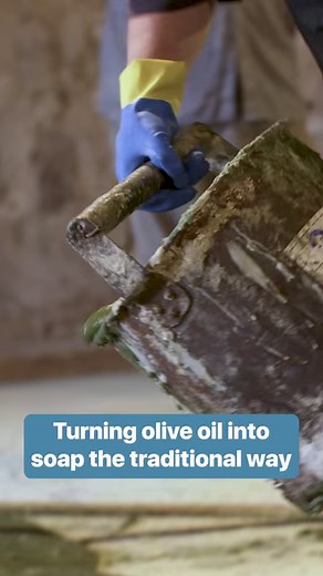 1.7M views · 10K reactions | This traditional dark green soap from the Middle East only uses three ingredients: olive oil, caustic soda, and water. #soap #oliveoil #traditional | Culture Insider | Facebook