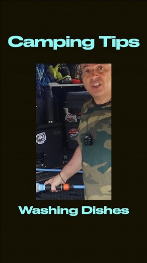 Tip - Washing Camp Dishes... Watch the full video now on YT. #camphack #camptips #campingadventures #nastime | NasTime Adventures