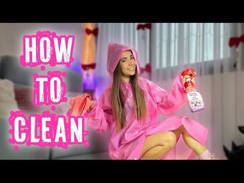 [4K] Pink Raincoat Try-On 🌸 Calm Mirror Cleaning at Home | Relaxing ASMR