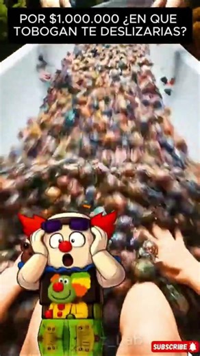 🤑 POR $1.000.000 ¿EN QUE TOBOGAN TE AVENTARIAS? 🛝#humor #shortsviral #memes