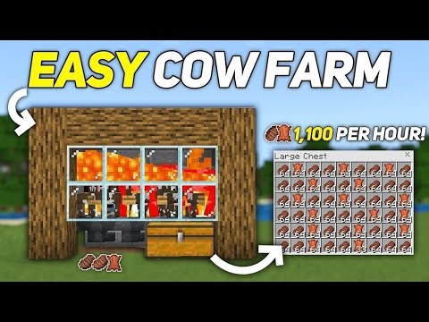 BEST & EASY COW FARM Tutorial in 1.21 Minecraft Bedrock,MCPE,Windows,XBOX,PS5,Switch)