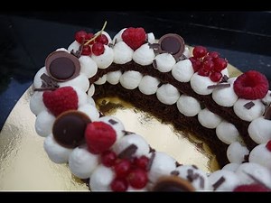 100% sponge cake number cake | Chocolate-vanilla flavor