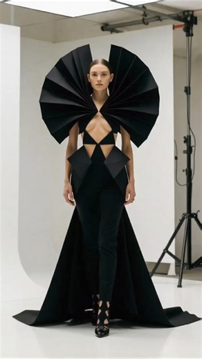 ✨ Avant-Garde Black Couture | Futuristic Runway Art 🖤