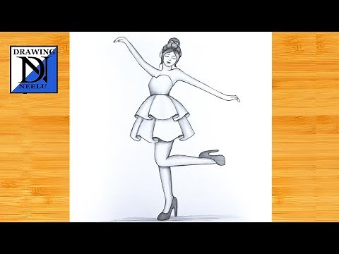 How to draw a dancing girl - Step by Step drawing || Pencil sketch tutorial || Girl drawing