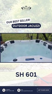 Your Backyard Oasis Awaits The SH-601 Outdoor Jacuzzi blends spacious design, elegant style, and soothing hydrotherapy for the ultimate at-home escape. ✔️ Spacious & stylish, perfect for any outdoor setting ✔️ Hydrotherapy jets for full-body relaxation ✔️ Designed for comfort and elegance 📩 Bring resort comfort home, message us today | Superior Haven