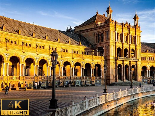 4K - 西班牙|建筑与景观之地|舒缓的音乐与美丽的风景|屏幕测试|旅拍