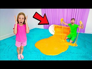 Nastya and friends have fun making giant slime at home - Videos For Kids