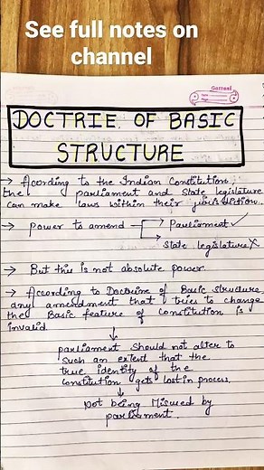 Doctrine of basic structure of Indian constitution|| LEGAL NOTES