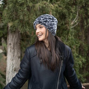 Women's Rex Rabbit Fur Beanie in Gray – Warm and Stylish Winter Accessory - Etsy