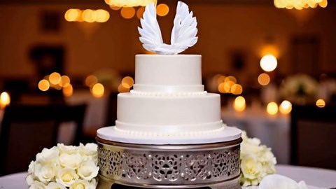 White Angel Wing Cake Toppers, Feather Cupcake Decorations for Wedding, Birthday Party, Anniversary