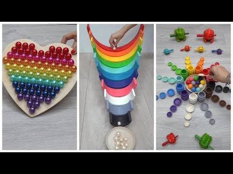 Hypnotic Bead Reversal, Xylophone Magic, Sorting Balls, ASMR Bead Tower, Marble Run Relaxation