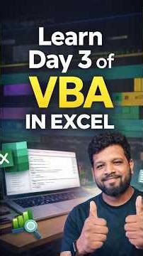VBA DAY 3 🔥Today Excel reads data and responds using VBA #excel #shorts #trending #education