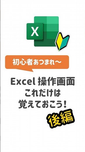 【Excel基本操作】Excel初心者さん必見！Excel操作画面で最低限覚えておこう 後編 #Excel初心者 #エクセル初心者