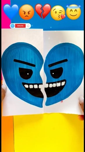 Satisfying Art💙😡💔😘😇 #shorts #youtubeshorts #drawing #art #fyp #emoji #viral #trending #diy