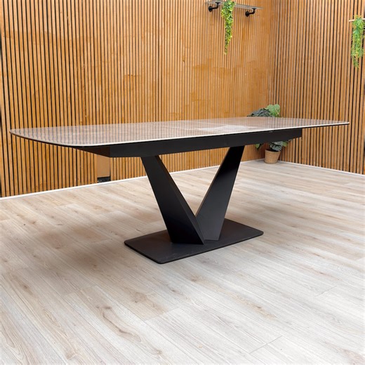 Furniture Village ‘cupra' Grey Ceramic Top 180cm Large Pop up Extending Dining Table - Etsy UK