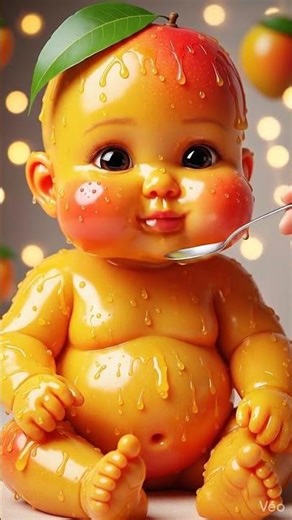 Mango Baby 🍋👶 | Cute AI Mango Baby Eating Fruit | Satisfying 3D Animation Shorts