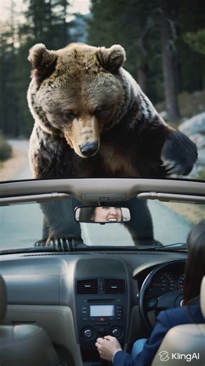 Merlin-ai on Instagram: "Bear attacked woman in car 🤦‍♀️🐻 #shock #viral #bear #attack #shorts"