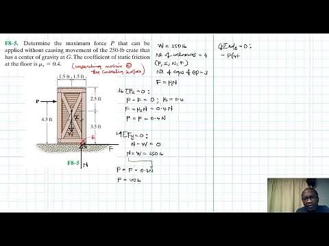 F8–5 Friction (Chapter 8: Hibbeler Statics) Benam Academy