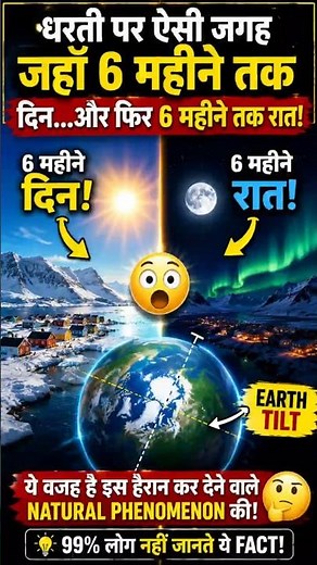 6 Mahine Din Aur 6 Mahine Raat 😳🌍#facts