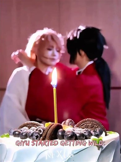 BIRTHDAY WENT WRONG 💀😽 ..!! #cosplay #viral #anime #demonslayer #giyu